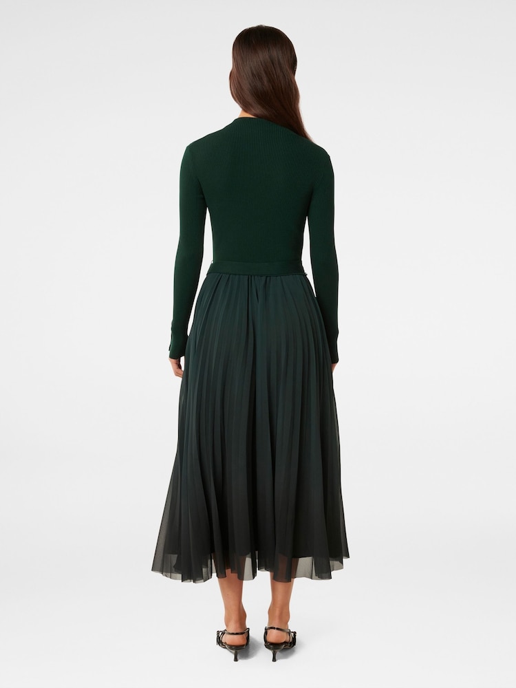 Forever New Green Kaylie Pleated Hem Dress - Image 2 of 5
