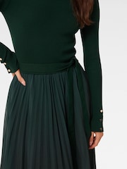 Forever New Green Kaylie Pleated Hem Dress - Image 3 of 5