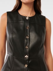 Forever New Kim Oberteil aus veganem Leder mit Knopfleiste vorne - Bild 3 von 5