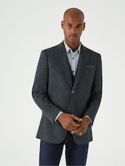 Skopes Grey Tailored Fit Tweed Effect Newsam Jacket - Image 1 of 4