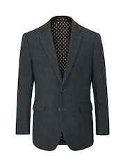 Skopes Grey Tailored Fit Tweed Effect Newsam Jacket - Image 3 of 4
