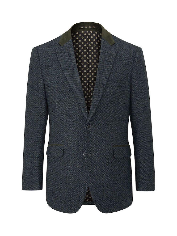 Skopes Grey Tailored Fit Tweed Effect Newsam Jacket - Image 3 of 4