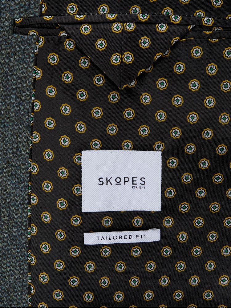 Skopes Grey Tailored Fit Tweed Effect Newsam Jacket - Image 4 of 4