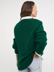 JD Williams Green Cable V-Neck Tunic - Image 2 of 4