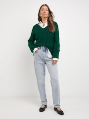 JD Williams Green Cable V-Neck Tunic - Image 4 of 4