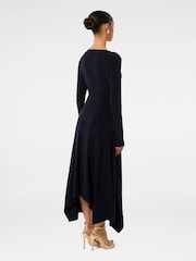 Forever New Blue Petite Roxanna Hanky Hem Belted Dress - Image 2 of 4