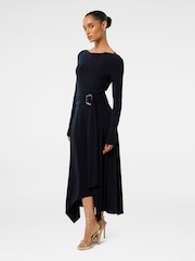 Forever New Blue Petite Roxanna Hanky Hem Belted Dress - Image 4 of 4