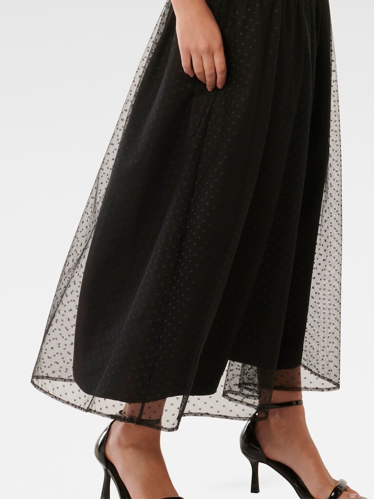 Forever New Black Anais Tulle Midi Skirt - Image 4 of 4