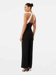 Forever New Black Andie Contrast Halter Neck Jumpsuit - Image 2 of 4
