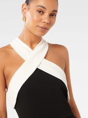 Forever New Black Andie Contrast Halter Neck Jumpsuit - Image 3 of 4