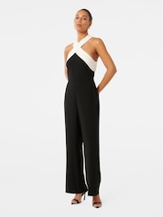 Forever New Black Andie Contrast Halter Neck Jumpsuit - Image 4 of 4
