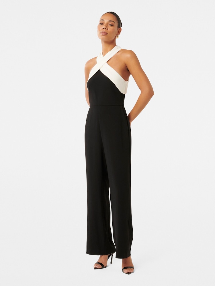 Forever New Black Andie Contrast Halter Neck Jumpsuit - Image 4 of 4