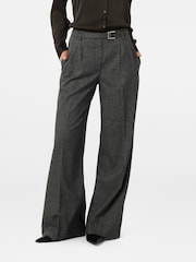Forever New Grey Charlie Belted Wide Leg Pants - Image 1 of 5