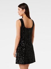 Forever New Black Katie Sequin Mini Dress - Image 6 of 9
