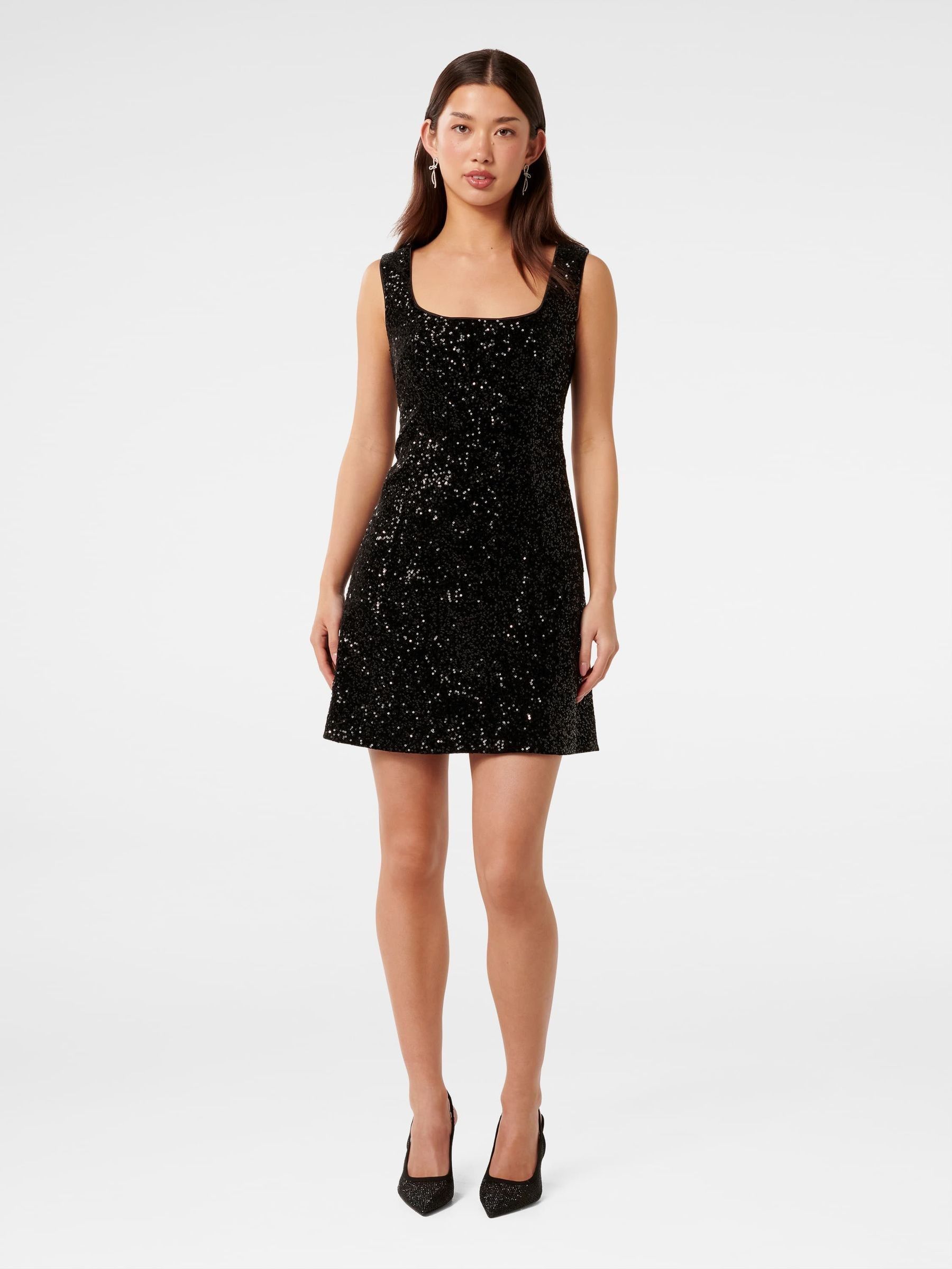 Buy Forever New Black Katie Sequin Mini Dress from Next Luxembourg