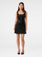 Forever New Black Katie Sequin Mini Dress - Image 9 of 9
