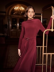 Forever New Purple Roxanna Hanky Hem Belted Dress - Image 4 of 8