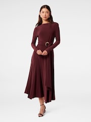 Forever New Purple Roxanna Hanky Hem Belted Dress - Image 5 of 8