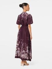 Forever New Purple Petite Adele Printed Midi Dress with a Touch of Linen Dress - Image 2 of 4
