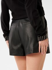Forever New Black Lonnie Vegan Leather Shorts - Image 2 of 5