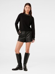 Forever New Black Lonnie Vegan Leather Shorts - Image 5 of 5