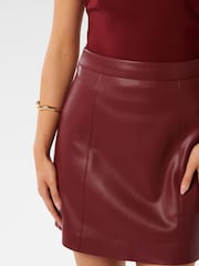 Forever New Purple Eleni Vegan Leather Mini Skirt - Image 4 of 5