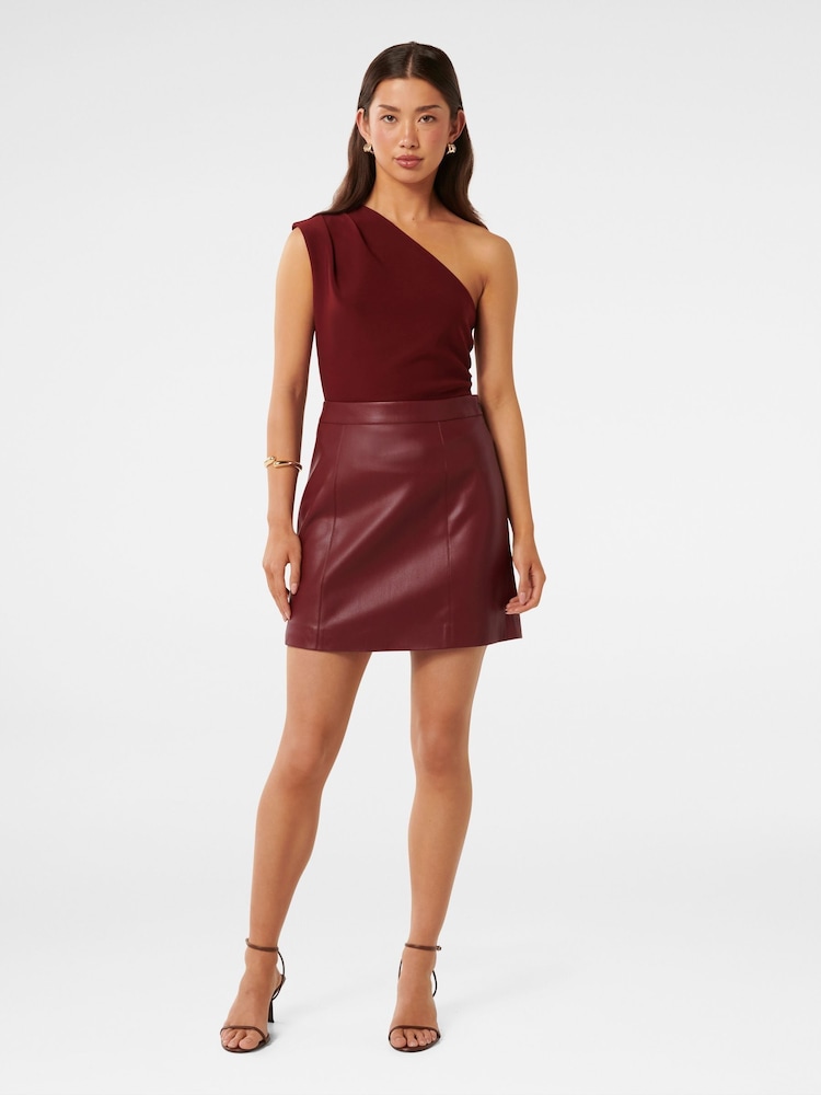 Forever New Purple Eleni Vegan Leather Mini Skirt - Image 5 of 5