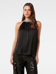 Forever New Emily Embellished Decolteu vârf halter Top - Image 1 of 5
