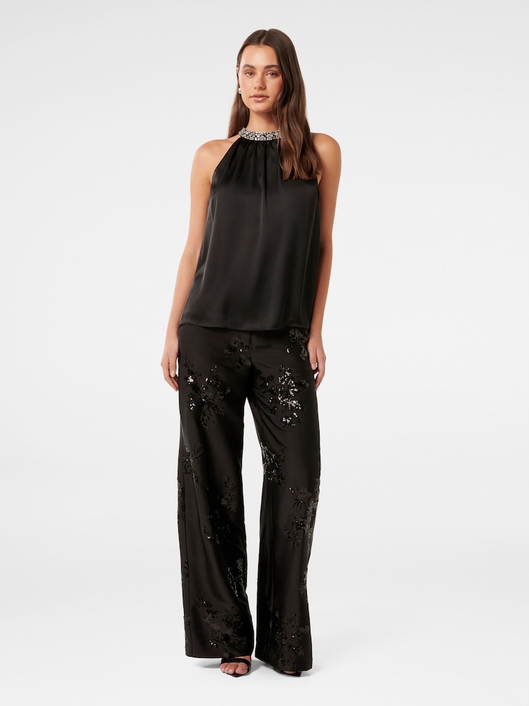 Forever New Emily Embellished Decolteu vârf halter Top - Image 5 of 5