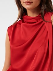 Forever New Red Issa High Neck Top - Image 3 of 5