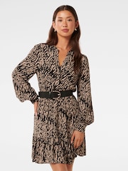 Forever New Black Hollie Blouson Sleeves Mini Dress - Image 1 of 5