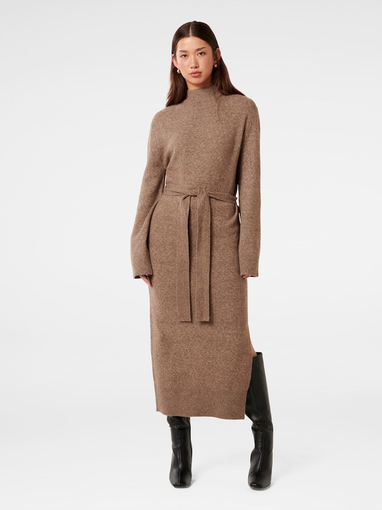Forever New Brown Jada Knitted Sweater Dress - Image 1 of 4