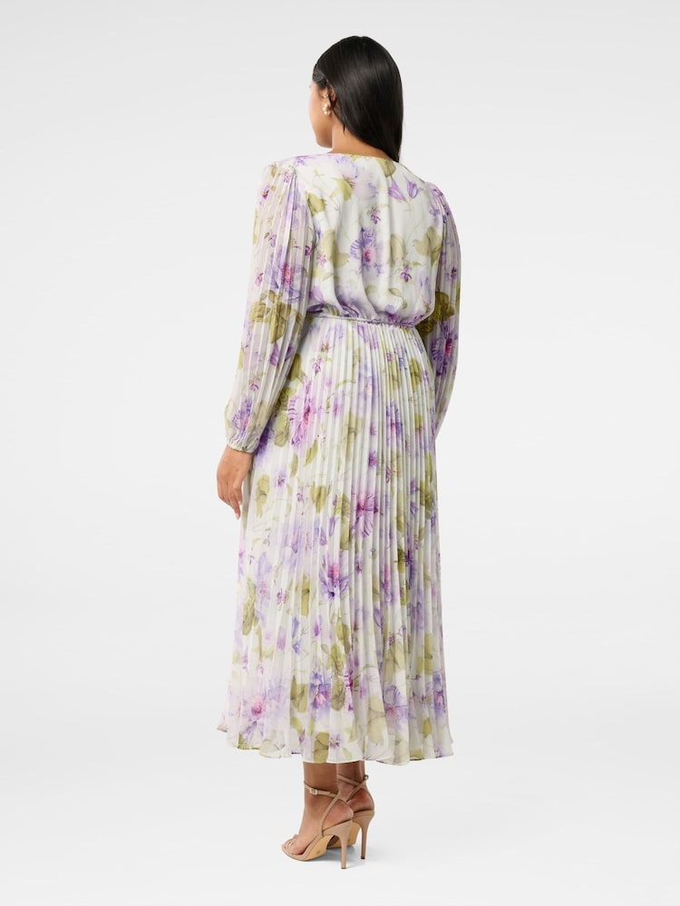 Forever New White Phillipa Curve Pleated Midi Dress - Image 2 of 4