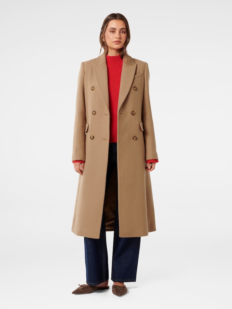 Forever New Brown Chandelle Double Breasted Coat - Image 1 of 5
