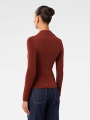 Forever New Red Terri Crepe Shirt - Image 2 of 5