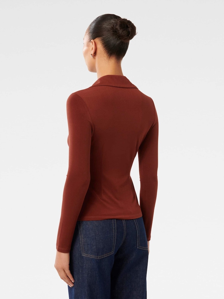 Forever New Red Terri Crepe Shirt - Image 2 of 5