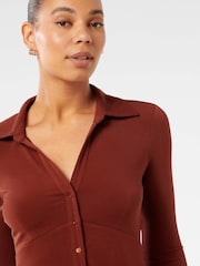 Forever New Red Terri Crepe Shirt - Image 3 of 5