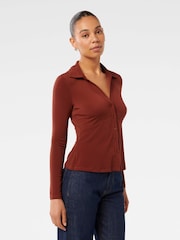 Forever New Red Terri Crepe Shirt - Image 4 of 5