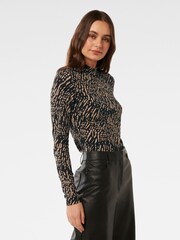 Forever New Black Valera Skivvy Neck Long Sleeves Top - Image 3 of 5