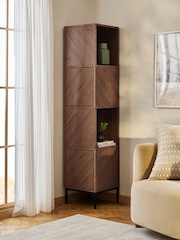 Dark Marlow Oak Effect Corner Bookcase - Image 1 of 7
