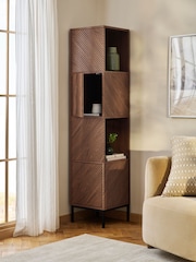 Dark Marlow Oak Effect Corner Bookcase - Image 2 of 7