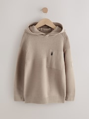 Neutral Utility Knitted Hoodie (3-16yrs) - Image 12 of 16