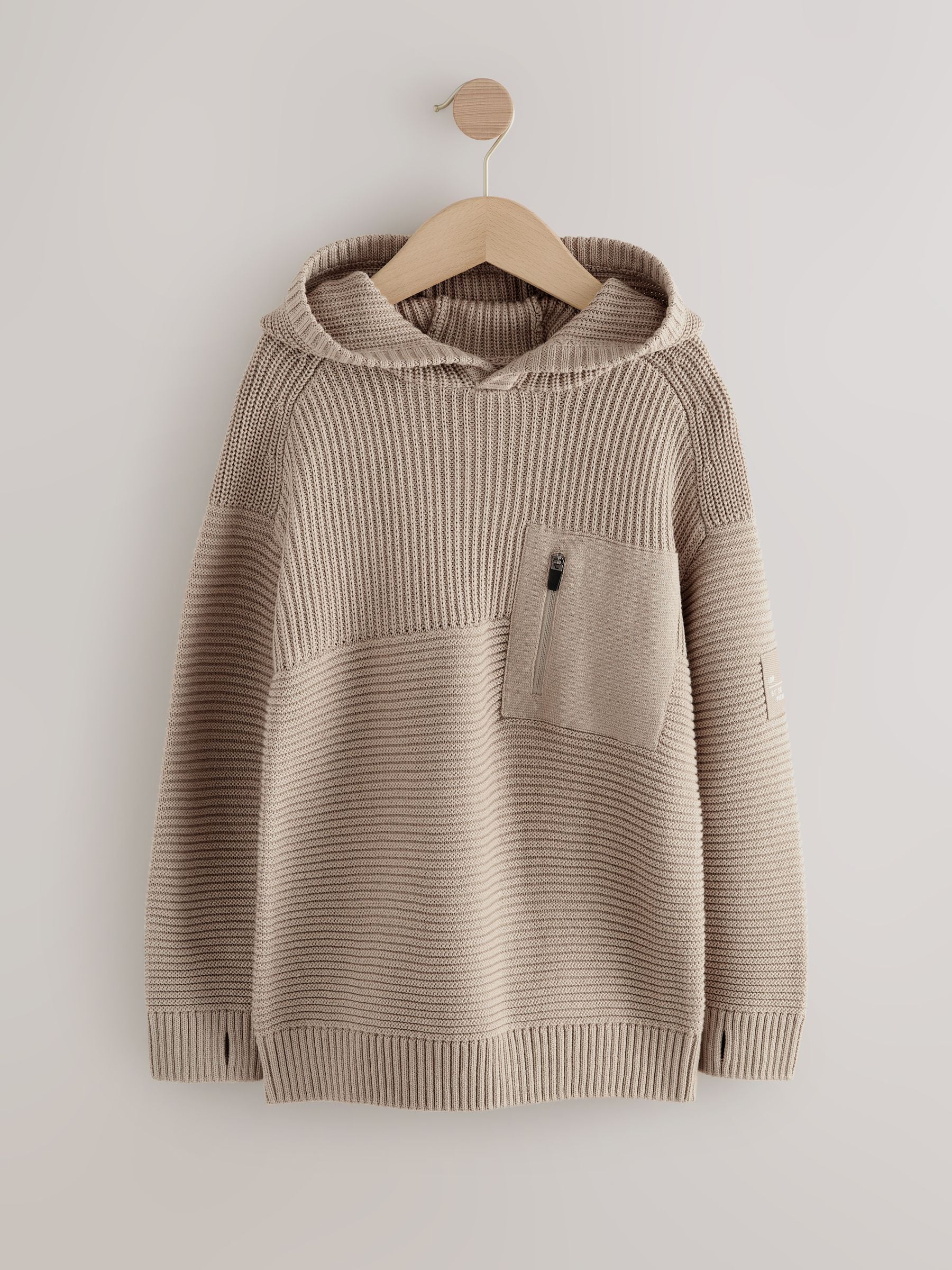 Buy Neutral Utility Knitted Hoodie (3-16yrs) from the Next UK
