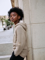 Neutral Utility Knitted Hoodie (3-16yrs) - Image 9 of 16