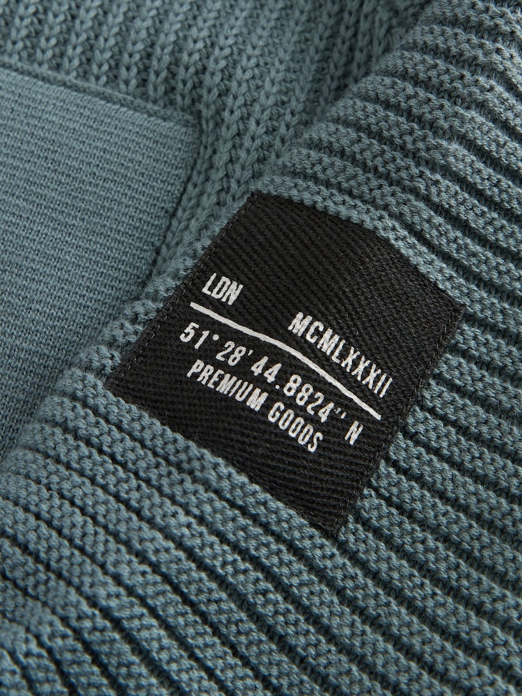 Blue Utility Knitted Hoodie (3-16yrs) - Image 10 of 10