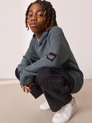 Blue Utility Knitted Hoodie (3-16yrs) - Image 4 of 10