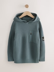 Blue Utility Knitted Hoodie (3-16yrs) - Image 6 of 10