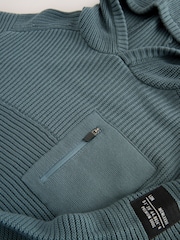 Blue Utility Knitted Hoodie (3-16yrs) - Image 9 of 10