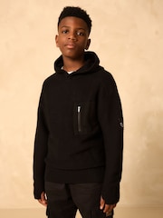 Black Utility Knitted Hoodie (3-16yrs) - Image 1 of 4