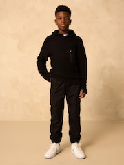 Black Utility Knitted Hoodie (3-16yrs) - Image 2 of 4
